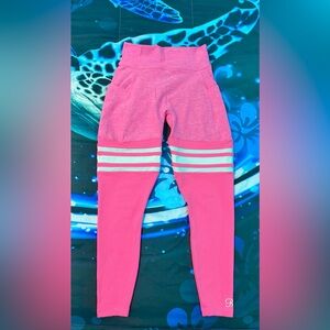 Bombshell Sportswear Hollywood Pink and Turquoise Leggings Size M